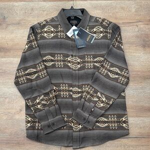Pendleton Men's Brown and Tan Patterned Shirt